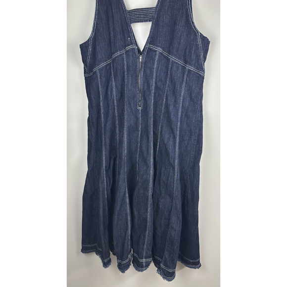 Anthropologie x Pilcro Seamed V-Neck Denim Dress Women's Anthro Plus Size 26W 26 - Picture 5 of 16